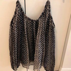 Elizabeth and James black and white chiffon top